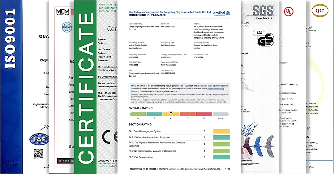 Christmasever quality, social compliance and product certification documents
